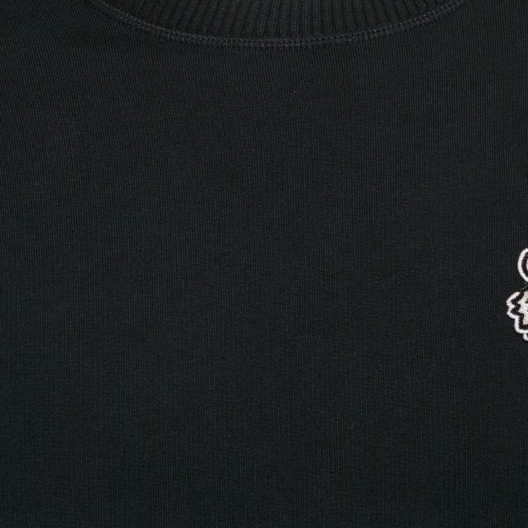 Pre Owned Kenzo Black Tiger Applique Cotton Knit Crew Neck Sweatshirt XL