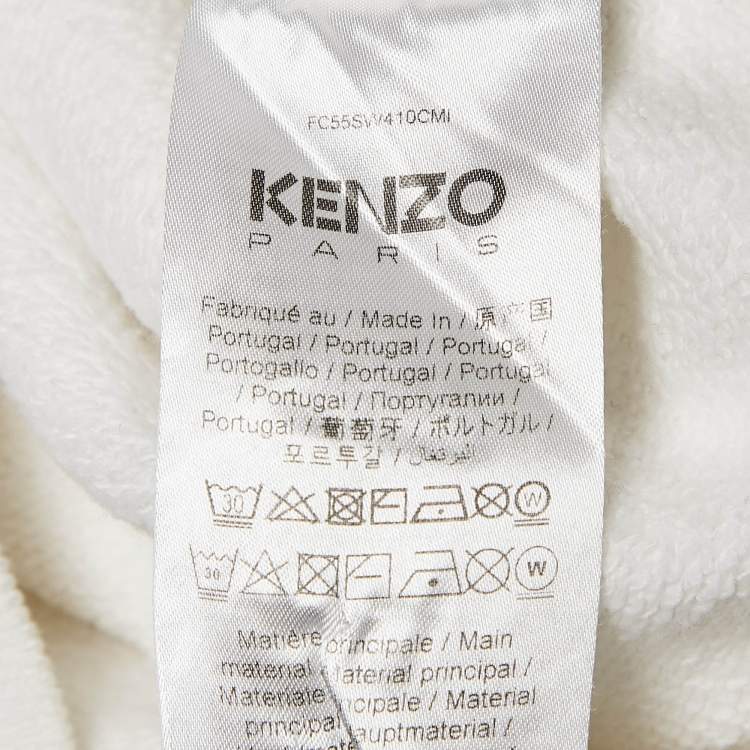 Pre Owned Kenzo White Boke Flower Print Cotton Knit Sweatshirt L