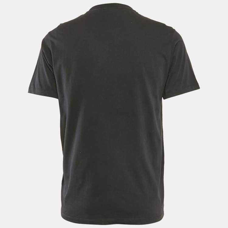Pre Owned Kenzo Black Logo Print Cotton Crew Neck T-Shirt L 