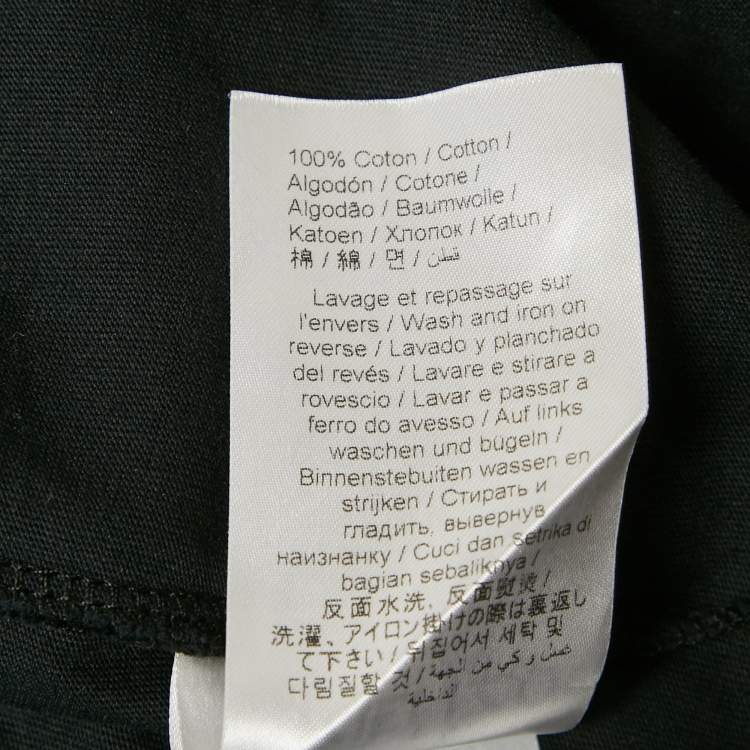 Pre Owned Kenzo Black Logo Print Cotton Crew Neck T-Shirt L 