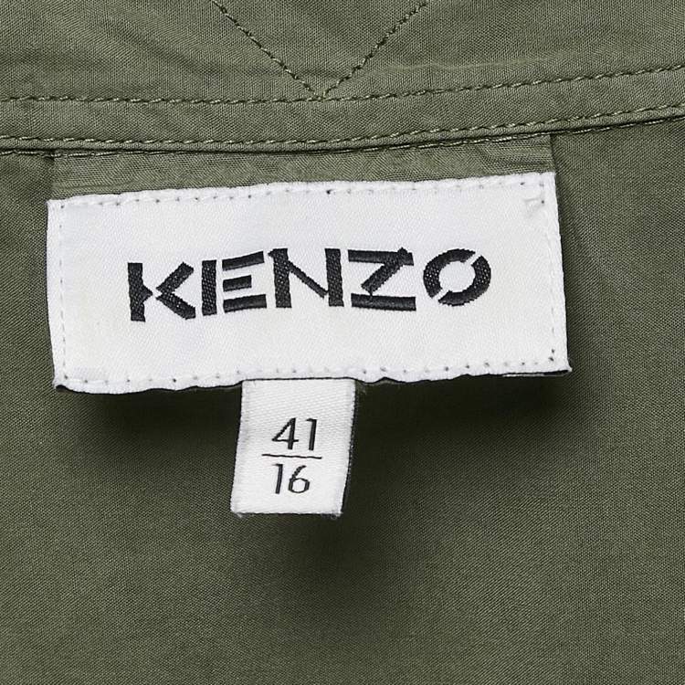 Pre Owned Kenzo Green Cotton Long Sleeve Shirt L