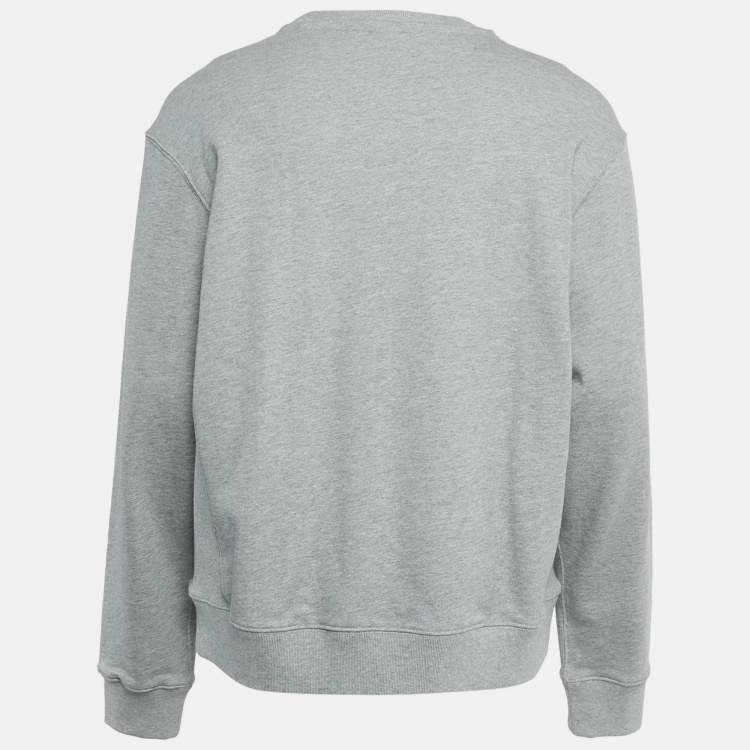 Pre Owned Kenzo X  Verdy Grey flocked-Logo Cotton Knit Sweatshirt L
