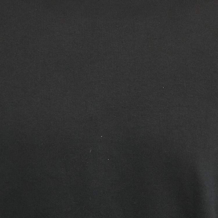 Pre Owned Kenzo Black Logo Print Cotton Crewneck Sweatshirt S