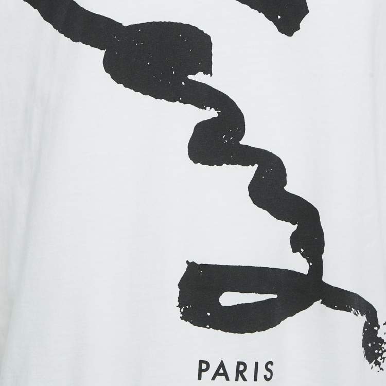 Pre Owned Kenzo White Printed Jersey Crewneck T-Shirt XXL