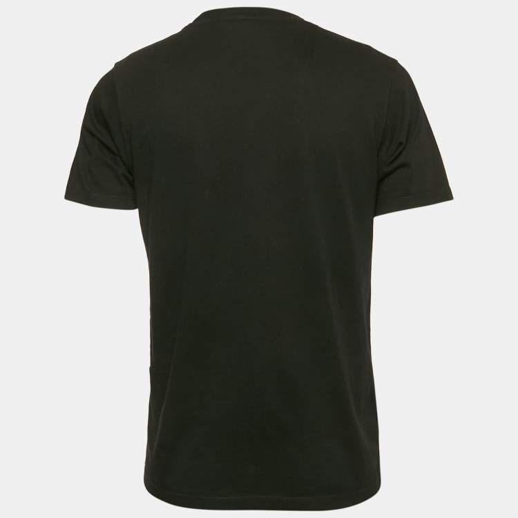 Pre Owned Kenzo Black Tiger Logo Print Jersey T-Shirt M