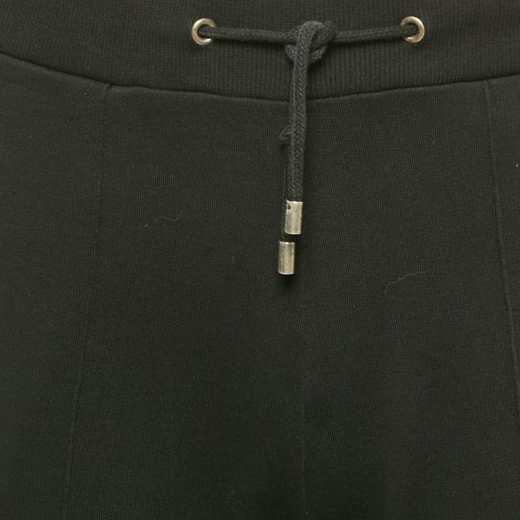 Pre Owned Kenzo Black Logo Embroidered Cotton Knit Joggers M