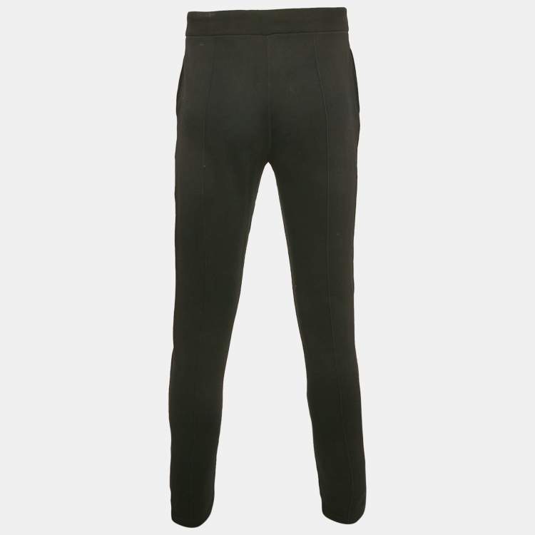 Pre Owned Kenzo Black Logo Embroidered Cotton Knit Joggers M