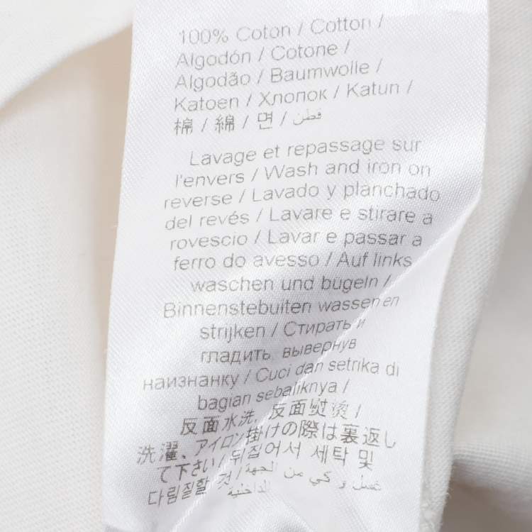 Pre Owned Kenzo White Cotton Logo Printed T-Shirt S