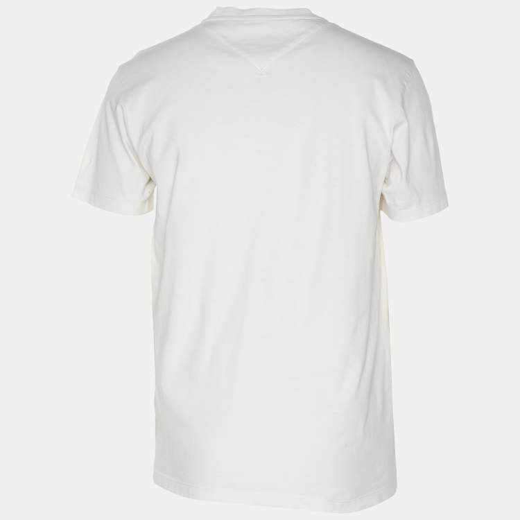 Pre Owned Kenzo White Cotton Logo Printed T-Shirt S