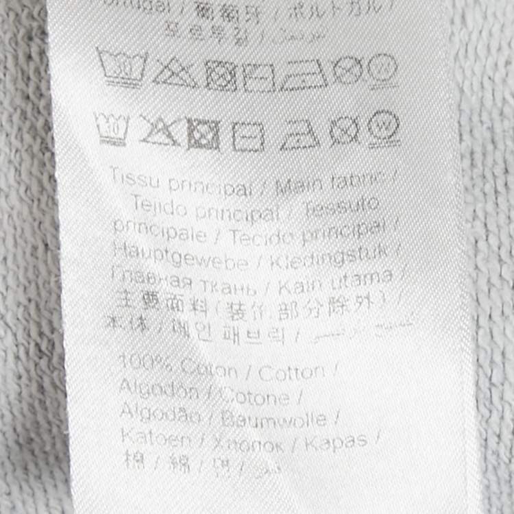 Pre Owned Kenzo Grey Printed Cotton Hoodie L