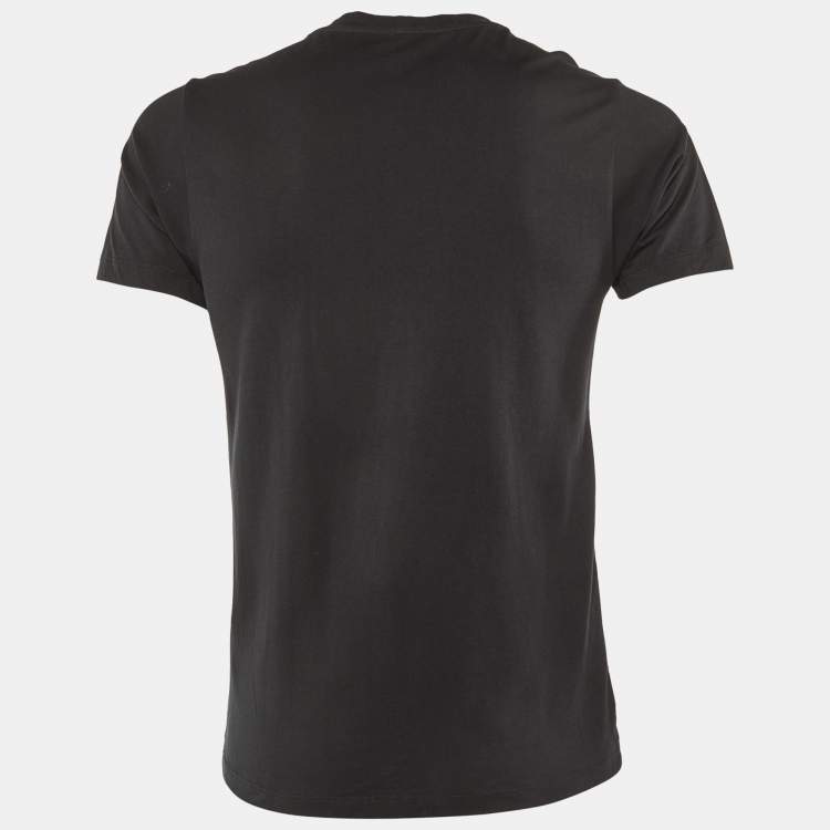 Pre Owned Kenzo Black Tiger Print Cotton Knit Crew Neck T-Shirt S