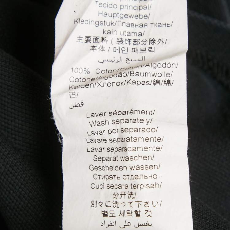 Pre Owned Kenzo Black Cotton Pique Polo T-Shirt L