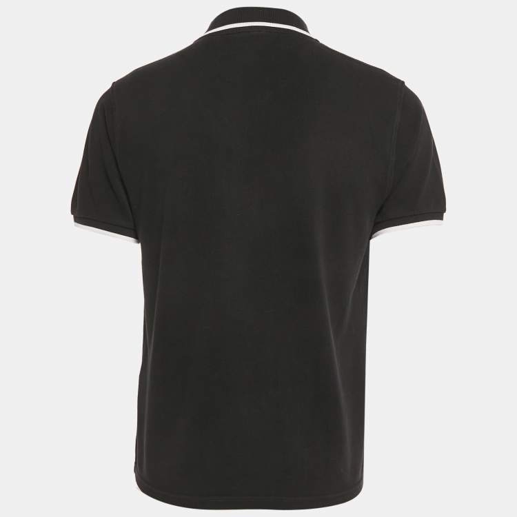 Pre Owned Kenzo Black Cotton Pique Polo T-Shirt L