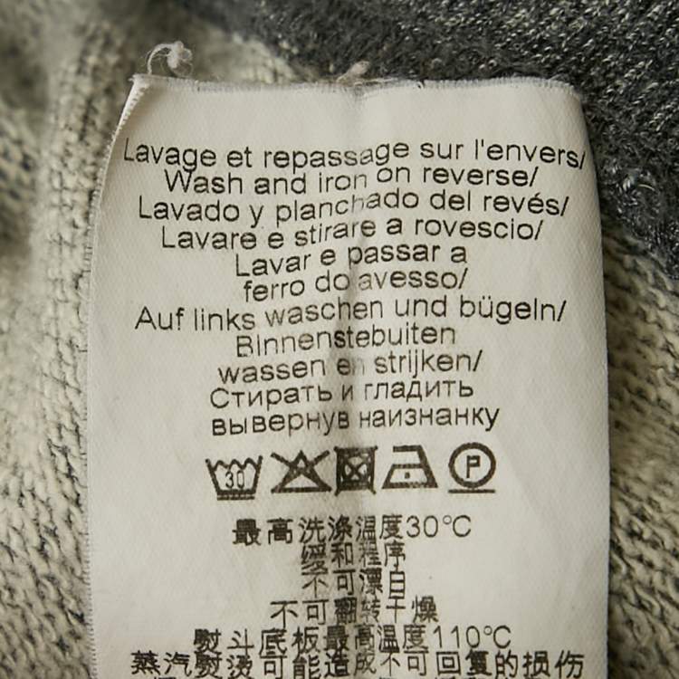 Pre Owned Kenzo Grey Tiger Embroidered Cotton Crewneck T-Shirt XS
