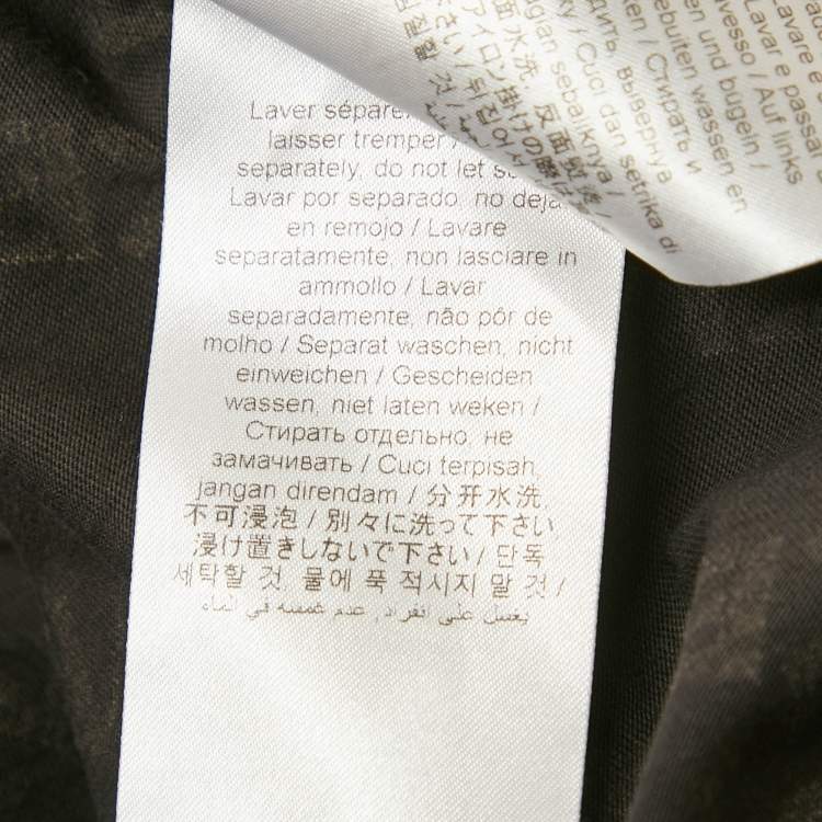 Pre Owned Kenzo Grey Logo All Over Print Jersey T-Shirt S