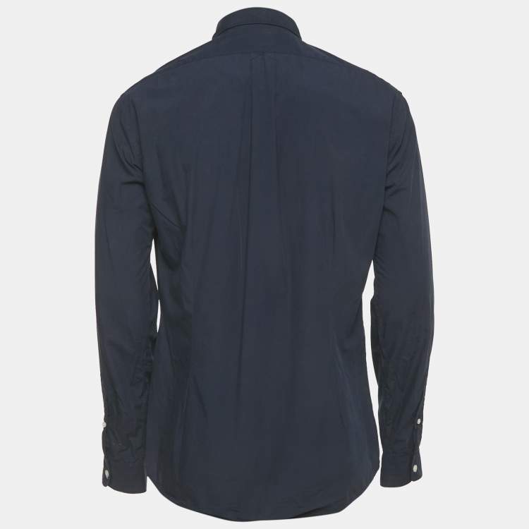 Pre Owned Kenzo Navy Blue Cotton Long Sleeve Shirt L