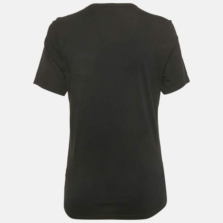 Pre Owned Kenzo Black Tiger Logo Print Jersey Crewneck T-Shirt XS