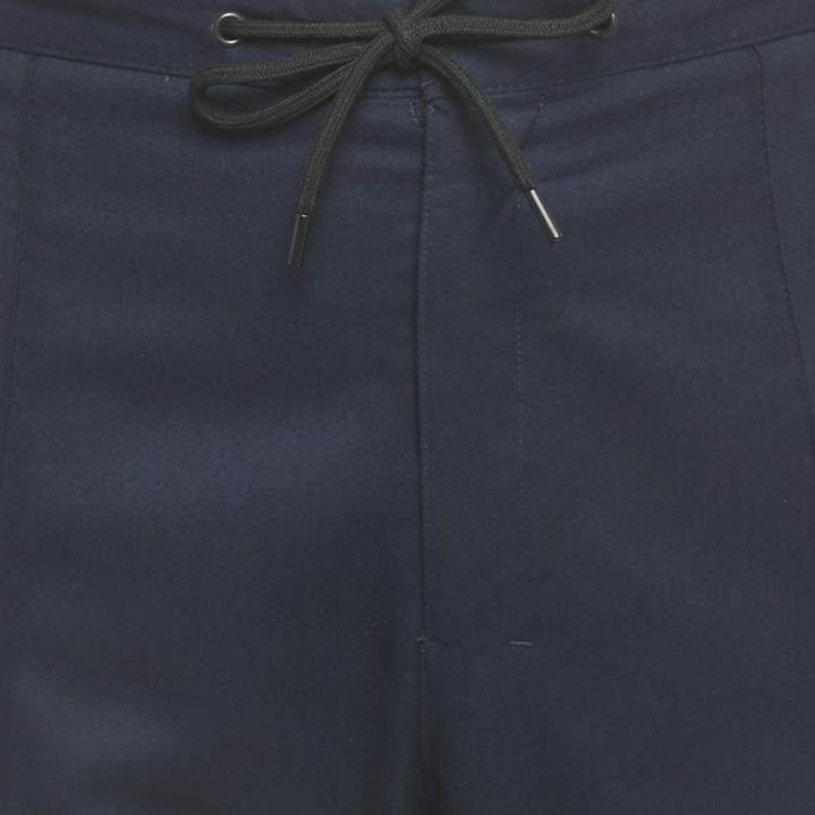 Pre Owned Keno Navy Blue Wool Drawstring Trousers XL