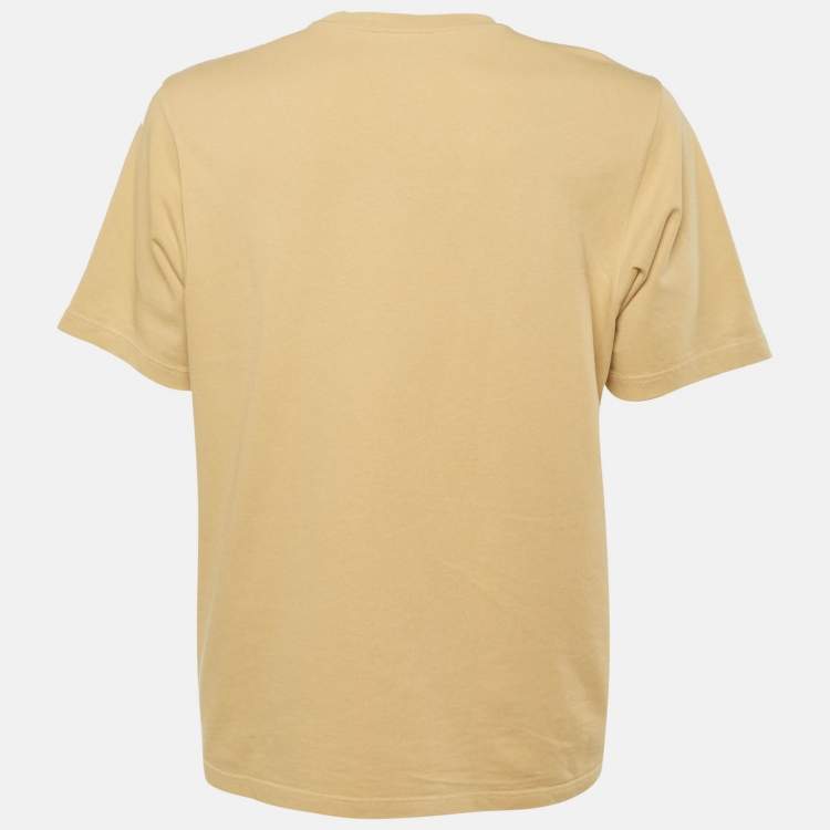 Pre Owned Kenzo Dark Beige Tiger Embroidered Cotton Knit T-Shirt L