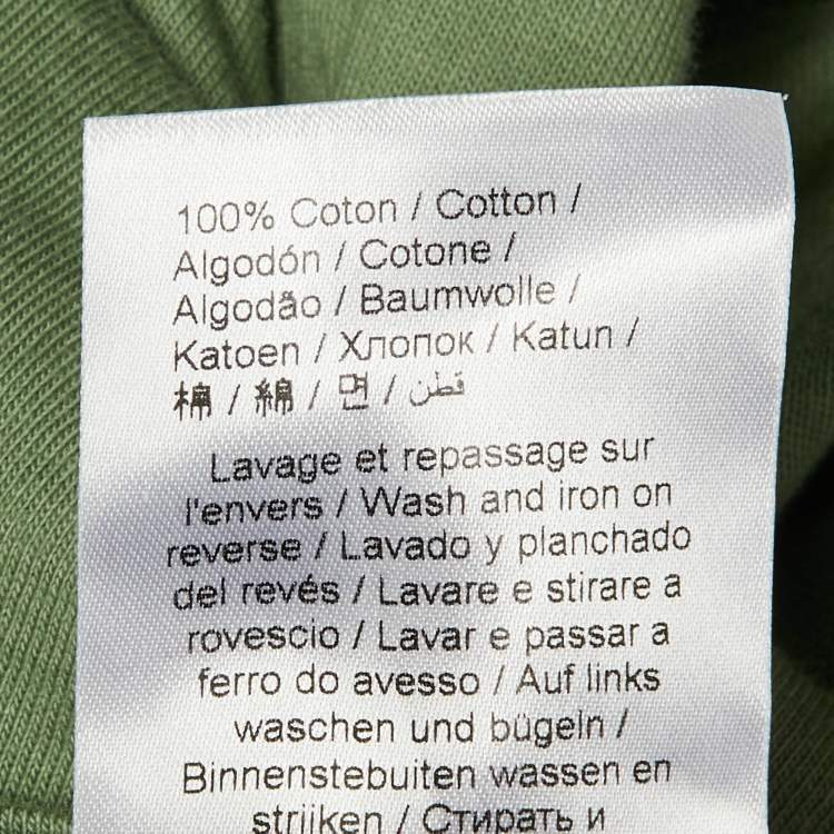 Pre Owned Kenzo Green Elephant Printed Cotton Knit T-Shirt L