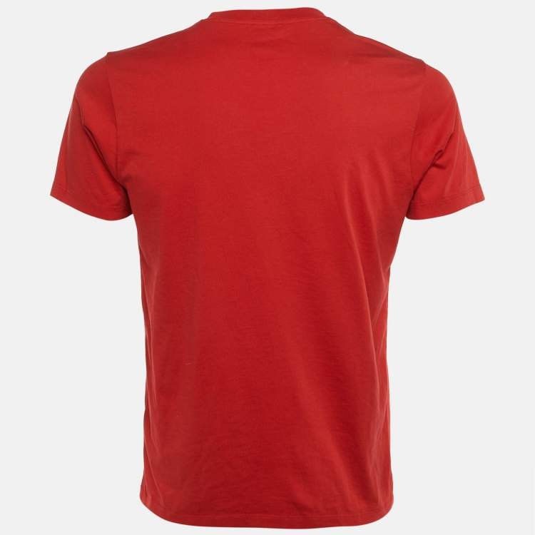 Pre Owned Kenzo Red Tiger Print Cotton Crew Neck T-Shirt S