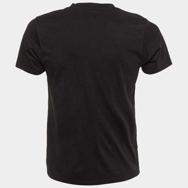 Pre Owned Kenzo Black Tiger Print Cotton Crew Neck T-Shirt S