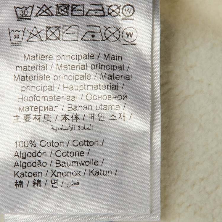 Pre Owned Kenzo Off White Printed Cotton Crew Neck Sweatshirt M