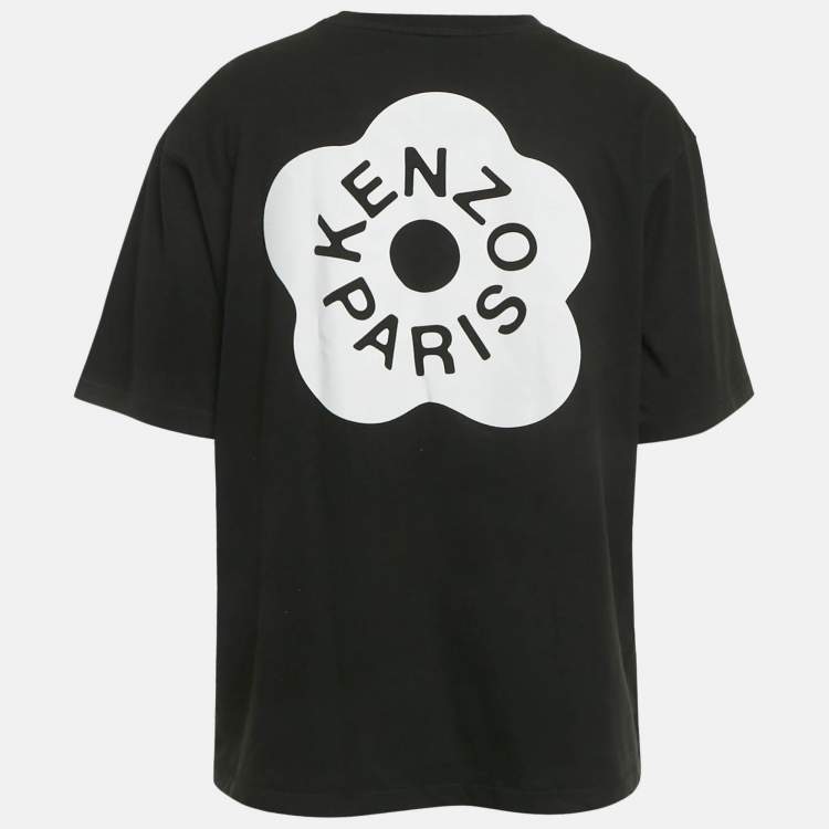 Pre Owned Kenzo Black Boke Flower Printed Cotton Knit T-Shirt XL