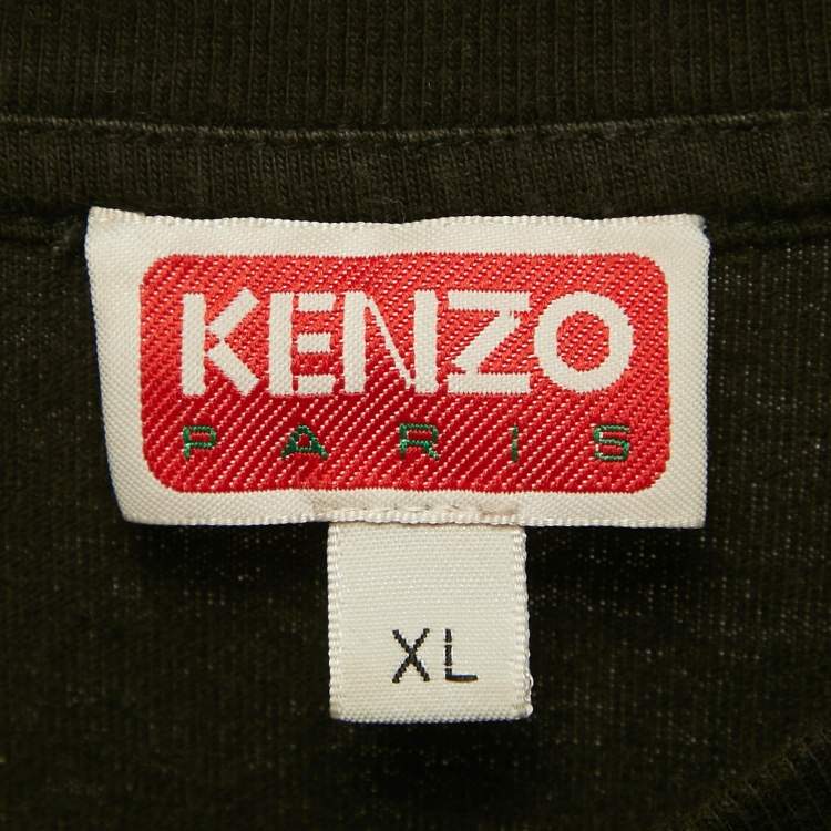 Pre Owned Kenzo Black Boke Flower Printed Cotton Knit T-Shirt XL