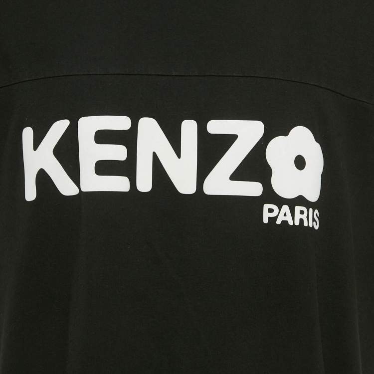 Pre Owned Kenzo Black Boke Flower Printed Cotton Knit T-Shirt XL