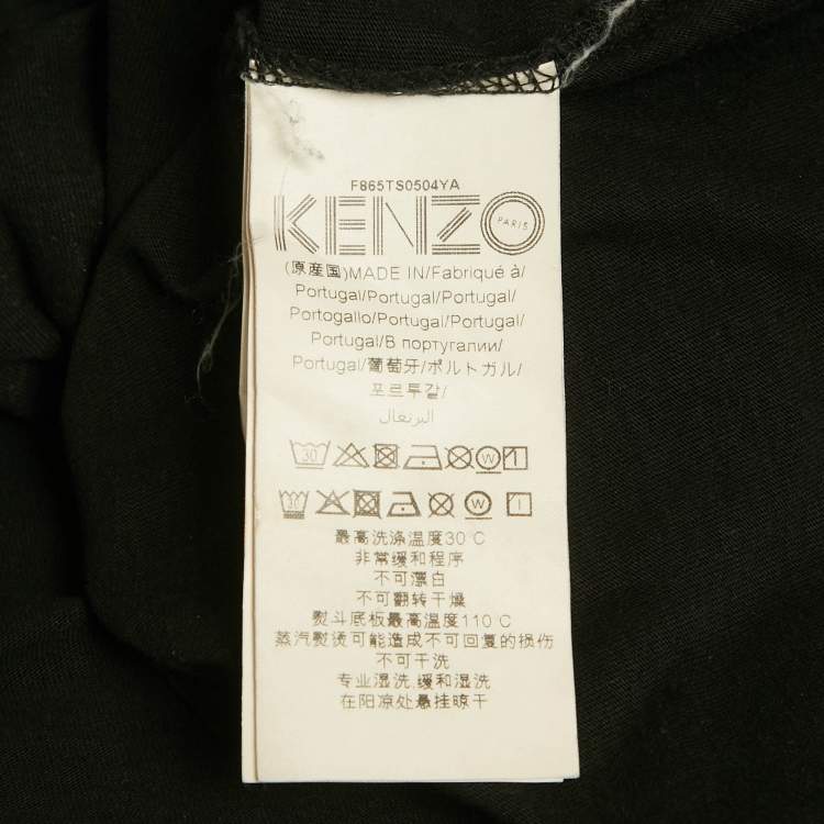 Pre Owned Kenzo Black Tiger Printed Cotton Knit T-Shirt 3XL
