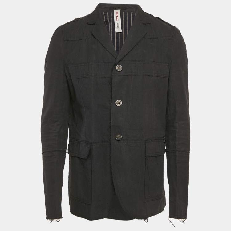 مملوكة مسبقًا Kenzo Défilé Black Cotton Regular Fit Blazer XL