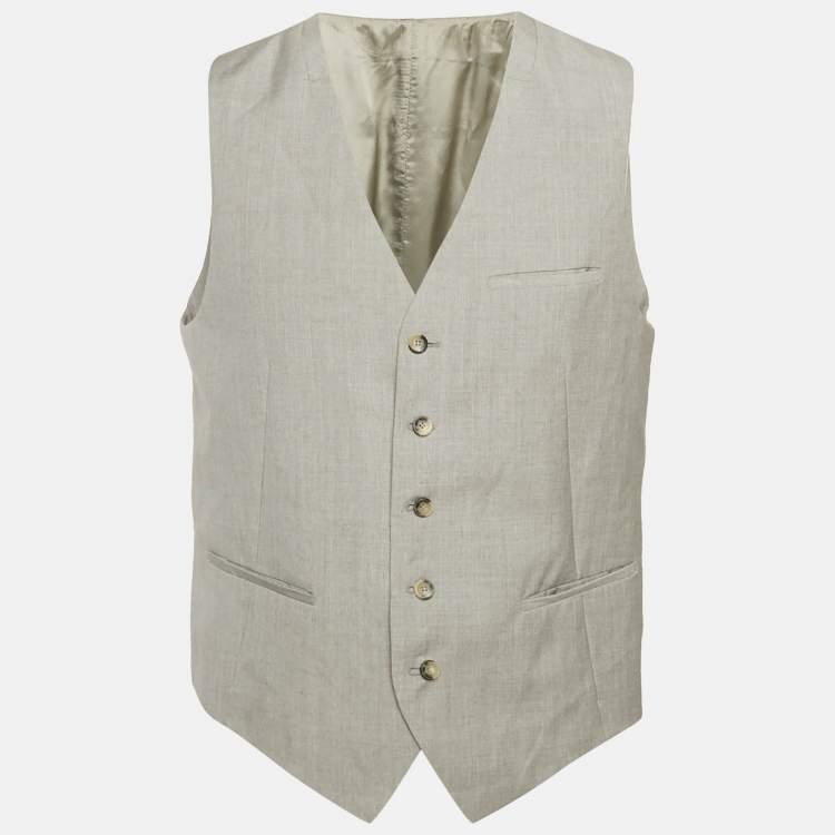 Pre Owned Kenzo Grey Wool Formal Vest XL