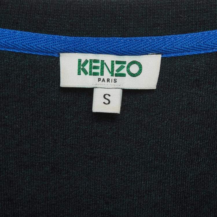 Pre Owned Kenzo Green Jersey 'Bamboo Tiger' Sweatshirt S