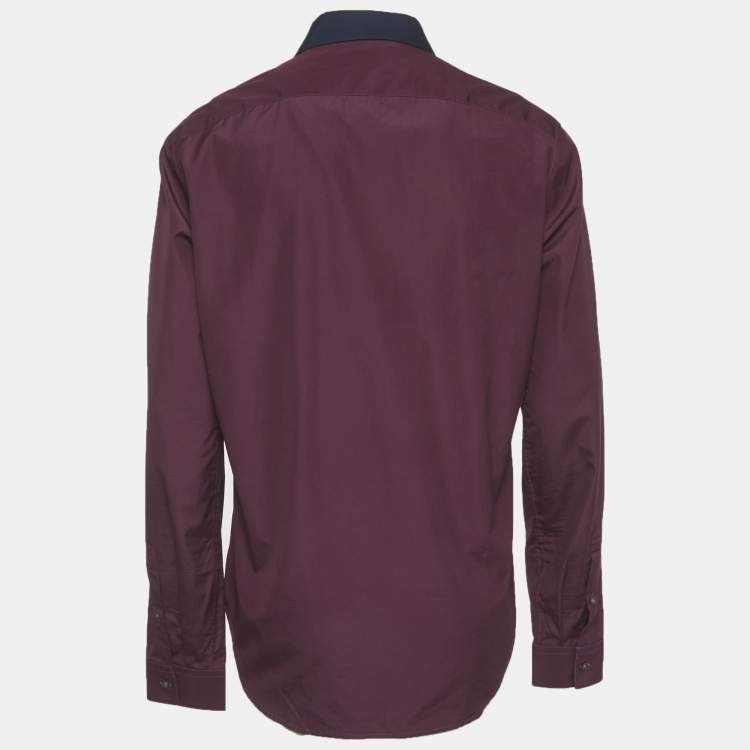مملوكة مسبقًا Kenzo Purple Cotton Slim Plus Shirt 3XL