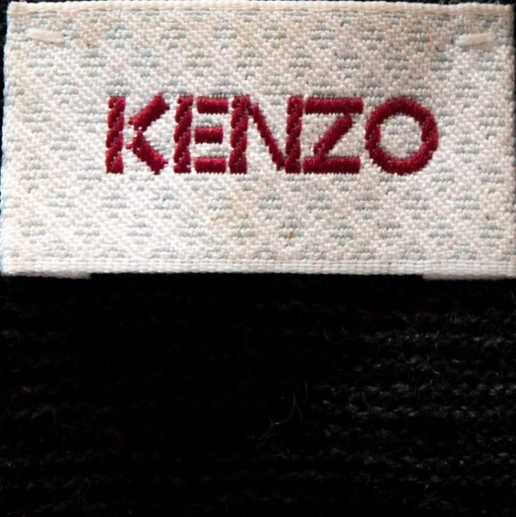 Pre Owned Kenzo Bicolor Knit Crewneck Sweater M 