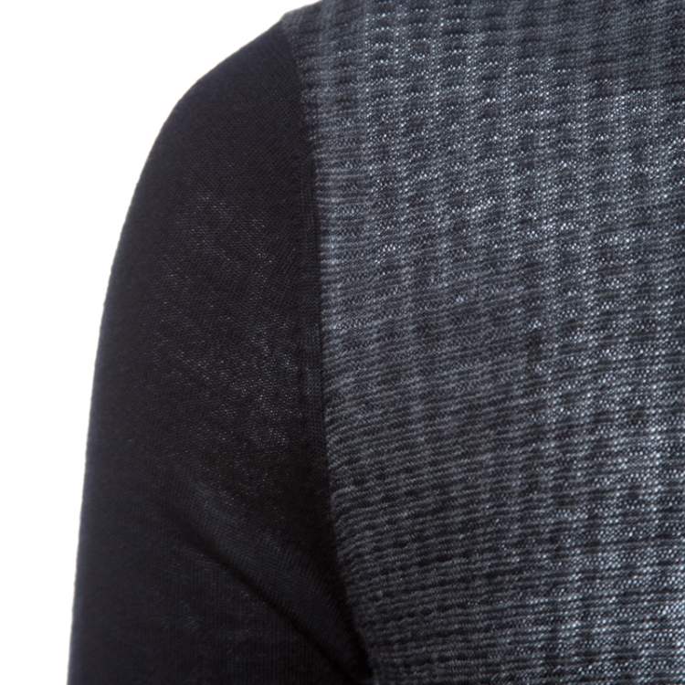 Pre Owned Kenzo Bicolor Knit Crewneck Sweater M 