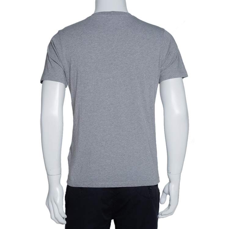 Pre Owned Kenzo Grey Cotton Tiger Motif Print Crew Neck T Shirt M 