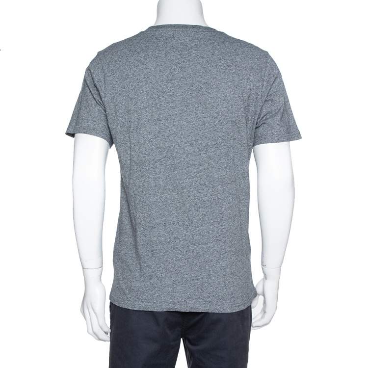Pre Owned Kenzo Grey Cotton Tiger Print Crew Neck T Shirt L