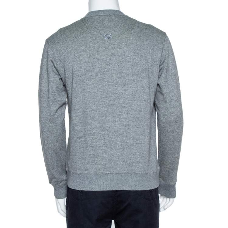 Pre Owned Kenzo Grey Melange Knit House Of Reggae Sweatshirt M