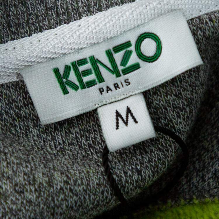 Pre Owned Kenzo Grey Melange Knit House Of Reggae Sweatshirt M