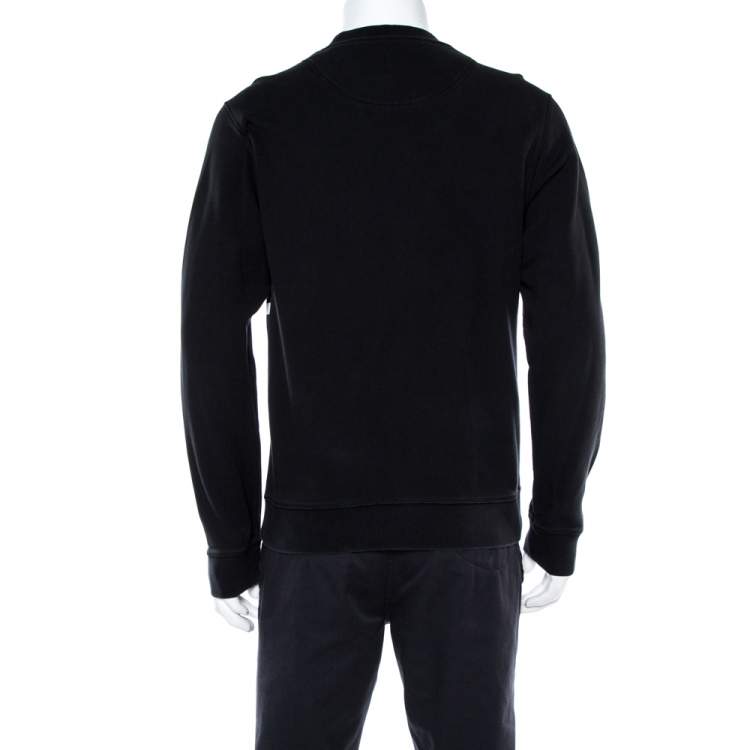 Pre Owned Kenzo Black Cotton Bamboo Tiger Embroidered Sweatshirt M
