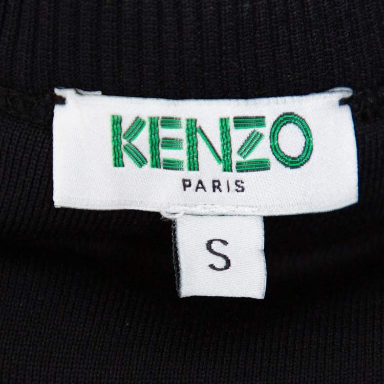 Pre Owned Kenzo Black Knit Northern Light Crewneck Sweatshirt S