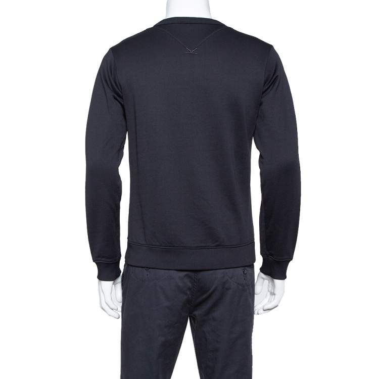 Pre Owned Kenzo Black Knit Northern Light Crewneck Sweatshirt S