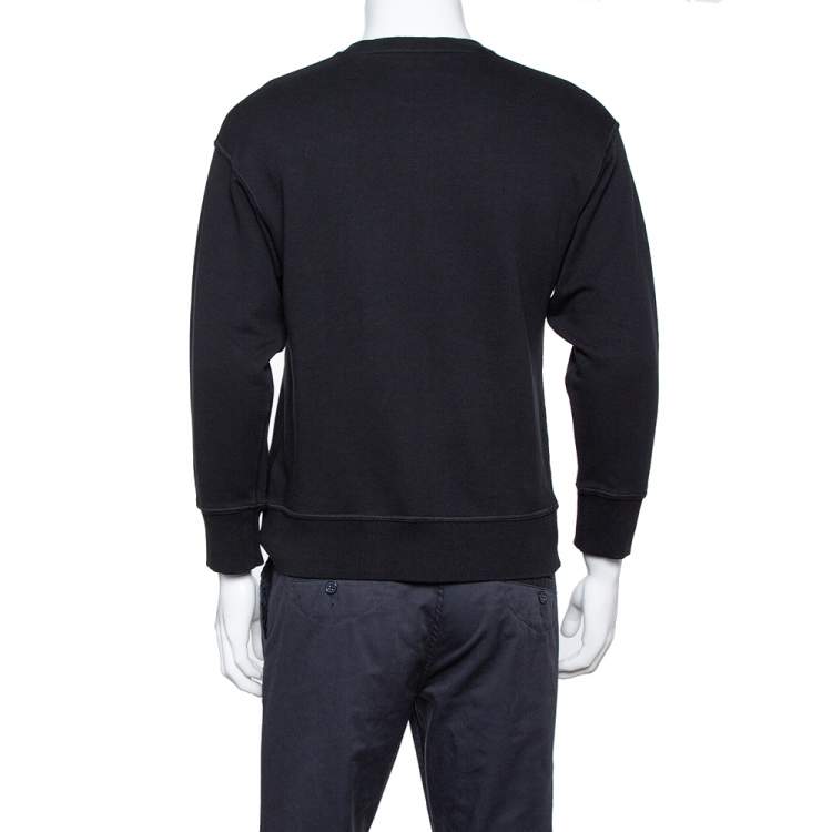 Pre Owned Kenzo Black Knit Tiger Embroidered Crewneck Sweatshirt M