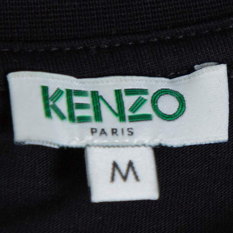 Pre Owned Kenzo Black Eye Print Cotton Crew Neck T-Shirt M