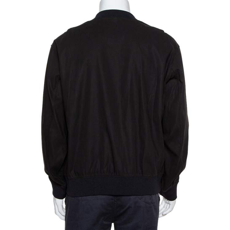 Pre Owned Kenzo Black Cotton Logo Patch Detail Crewneck Sweatshirt L 