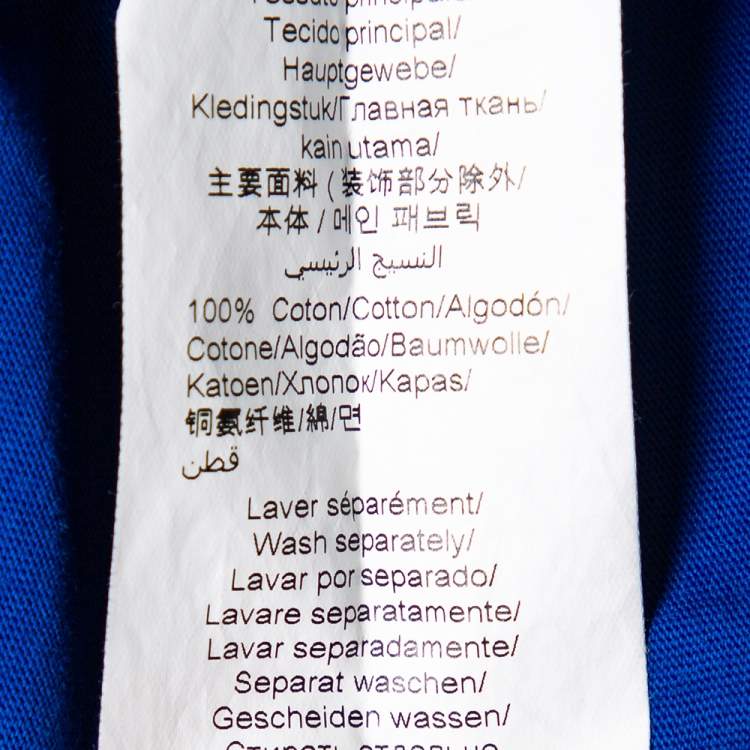 Pre Owned Kenzo Royal Blue Tiger Print Cotton Crew Neck T-Shirt M