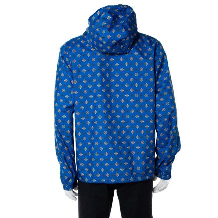 Pre Owned Kenzo Black Printed Synthetic Reversible Hooded Jacket L