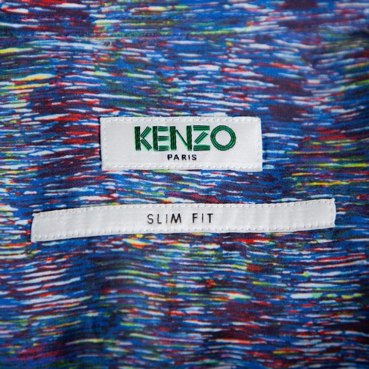 Pre Owned Kenzo Multicolor Printed Cotton Long Sleeve Shirt XL